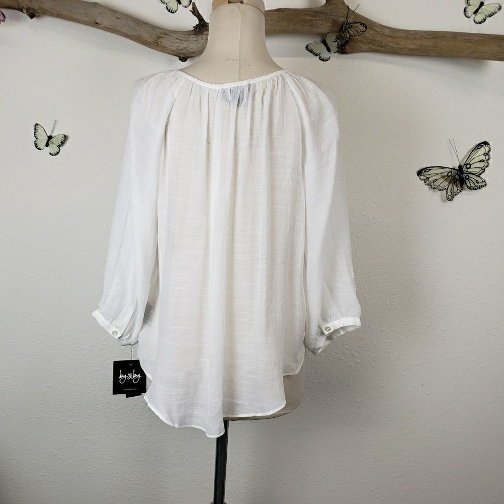 By Roxby white embroidered boho peasant blouse - Picture 5 of 7